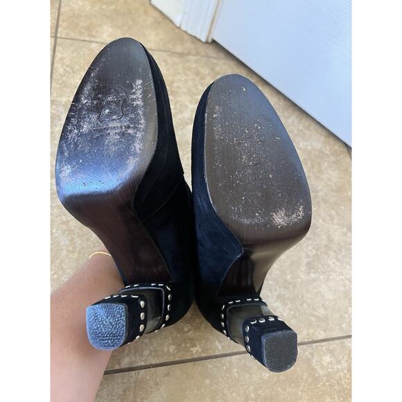 Stuart Weitzman Suede Studded Accents Boots Black size 9 - Picture 6 of 7